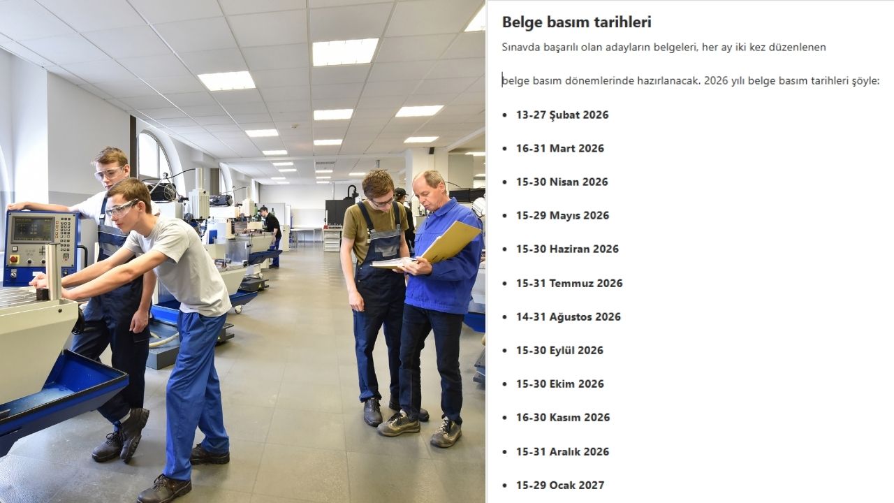 İş Pedagojisi (Usta Öğreticilik) 2026 Sınav ve Belge Takvimi